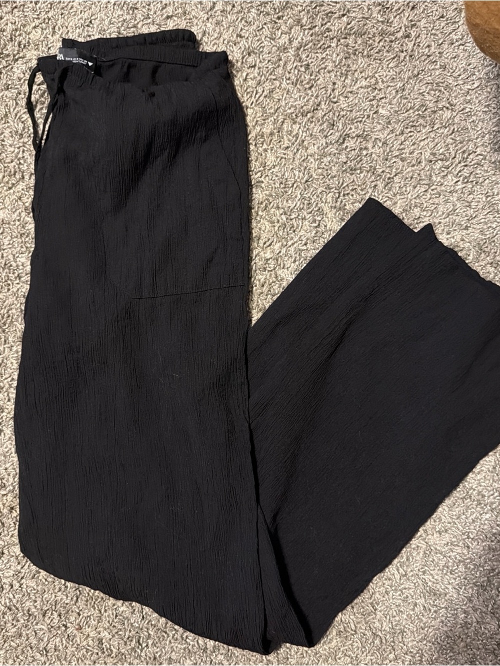 Zara Black Wide-Leg Women's Pants